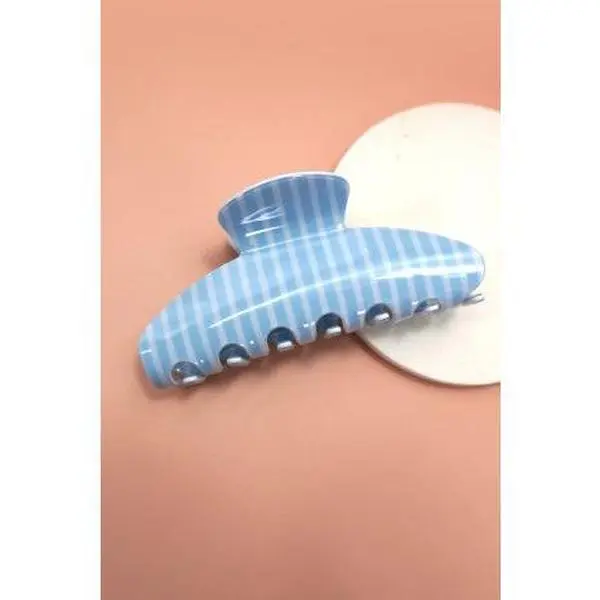 Pixie Claw Clip Blue Stripe