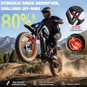 TERROSOR Electric Bike for Adults, 2000W Peak Power Ebike, 35MPH, 48V 18Ah Removable Battery, 55-Mile Range, 500 LBS Capacity, 16''×4.0'' Fat Tire e-Bike, Moped Style Electric Bicycle for All-Terrain