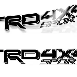 TRD 4x4 Sport Decals for Toyota Tacoma and Tundra, Bedside Replacement Sticker, Matte Finish, Black, Set of 2 f