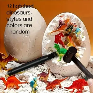 Archaeology Dig Dinosaur Egg Toy, Dino Eggs, Creative Handmade Dig Doll, Holiday Gift Halloween Christmas Easter, Fashion Treasure Hunt Playset