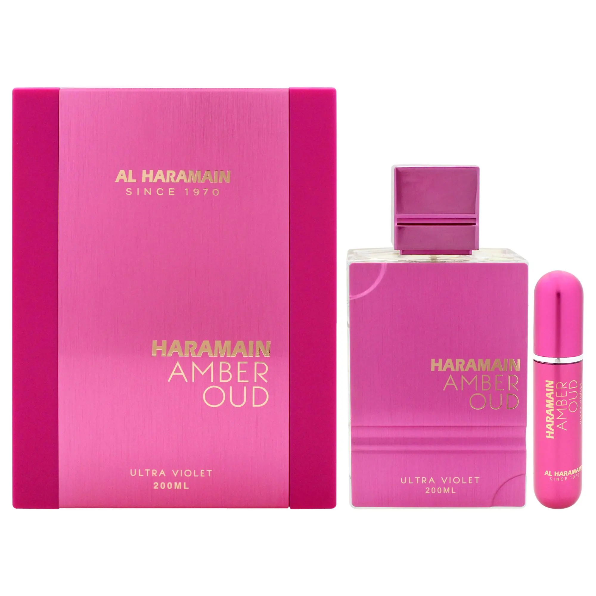 Al Haramain Amber Oud-Ultra Violet Women's Refillable EDP Spray, 6.7 oz (200ml) Refillable Perfume Bottles, Unisex Fragrance for Beauty & Personal Care