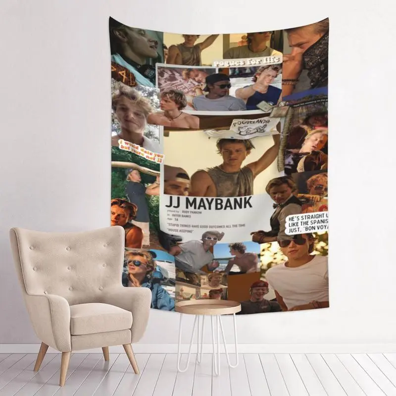 Outer Banks JJ Maybank Decorative Linen-Cotton Light Indoor Tapestry, Wall Hanging Art for Dormitory, Living Room Home Decoration Gift