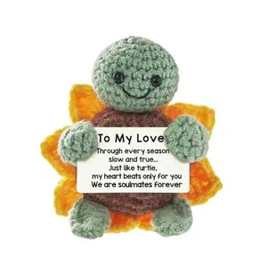 Click to see full view Funny Handmade Crochet Turtle Present– Romantic Anniversary Wedding Gifts for Wife, Husband–Cute Love Gift for Him,Her, Boyfriend, Girlfriend, Birthday, or Valentine’s Day