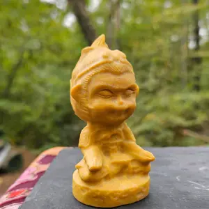 unique Uplifting Yellow Jasper meditative carving