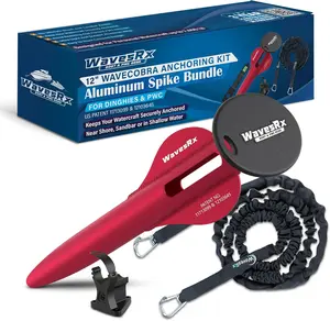 WAVESRX Patented Aluminum Spike Beach Anchor | Ultra-Light Sand Anchor for Boat, Pontoon, PWC, Jet Ski or Kayak | Secure and Effective Watercraft Anchoring Near Shore, Sand-bar or in Shallow Water