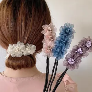 Eugen Yarn Flower Bun Head Hair Straightener Sweet Temperament Lazy Person Braided Hair Styling Artifact Female Hair Clip