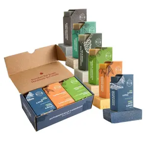 Crate 61 Organics, Handmade in Canada, Plant Based Cold Process Natural Bar Soap, With Premium Essential Oils, Dry Skin, Pack of 6 (For Him)