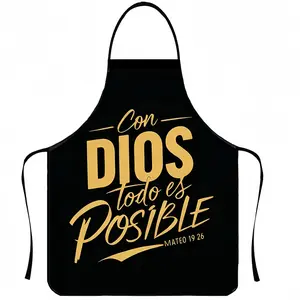 God Print Apron, 1 Pc Breathable Polyester Kitchen  Apron,Summer Spanish Style Apron for Men&Women,Nails Design Tool,Mother's Day Gift, Kitchen&Cleaning Essential,Cleaning Tool,World Cup