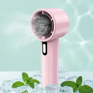 Portable Mini Fan, 1-100Speed Handheld Fans with Power Display Flashlight, USB Rechargeable Battery, Lightweight Personal Cooling for Women Men Indoor Outdoor Travel Pink