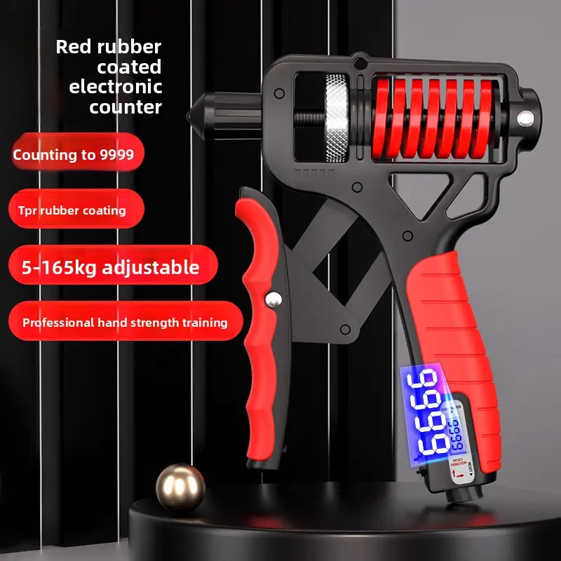 Carbon steel hand gripper (electronic counter) red