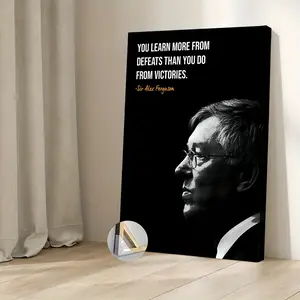 2D Flat, 1pc Extra Large Framed Sir Alex Ferguson Quote Poster - Signature & Iconic Portrait, Manager Wall Art for Home, Office, for Cave - Ready-to-Hang Gift for Fans, 2D Flat