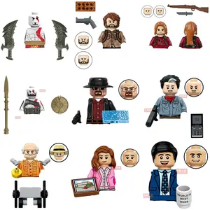 Movie Game Bricks Building Blocks Anime Cartoon Mini Action Figures Heads Assembly Toys Kids Birthday Gifts popular