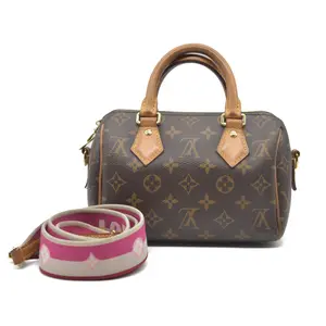 Pre-owned Louis Vuitton canvas Shoulder Bags $2260 Monogram Speedy Bandouliere 20 Fuchsia RFID