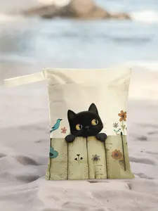 Reusable Pattern Printed Women's Tote Bag, Casual Shopping Bag, Wet and Dry Use for Beach and Pool, Ideal for Diapers and Storage