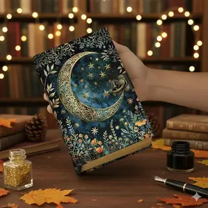 Moon Phase Leather Journal Handmade Vintage Grimoire