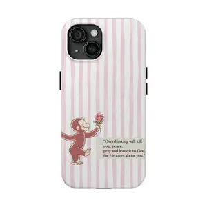 Cure Quotes Curious George's Pattern Phone Case - Durable, Shock Absorbing and Stylish Protection,phone Case Suitable for Iphone 11/12/13/14/15/16/17 Pro Promax Plus Air and Samsung S22/S23/S24/S25 Plus Ultra Fe, Perfect Birthday Gift for Friends.