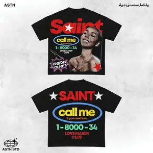 Y2K Graphic '"Call Me If You Need Love" Personalize Printed Tshirt Casual Cotton