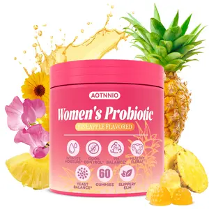 Pineapple Feminine Probiotics Gummies for Women | pH Balance & Daily  Support | Slippery Elm Prebiotic Blend | Vegan & Gluten-Free | 60 Gummies