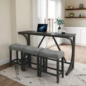 Luxe Divine Collection ~ 4-piece Bar Table Set With Power Socket