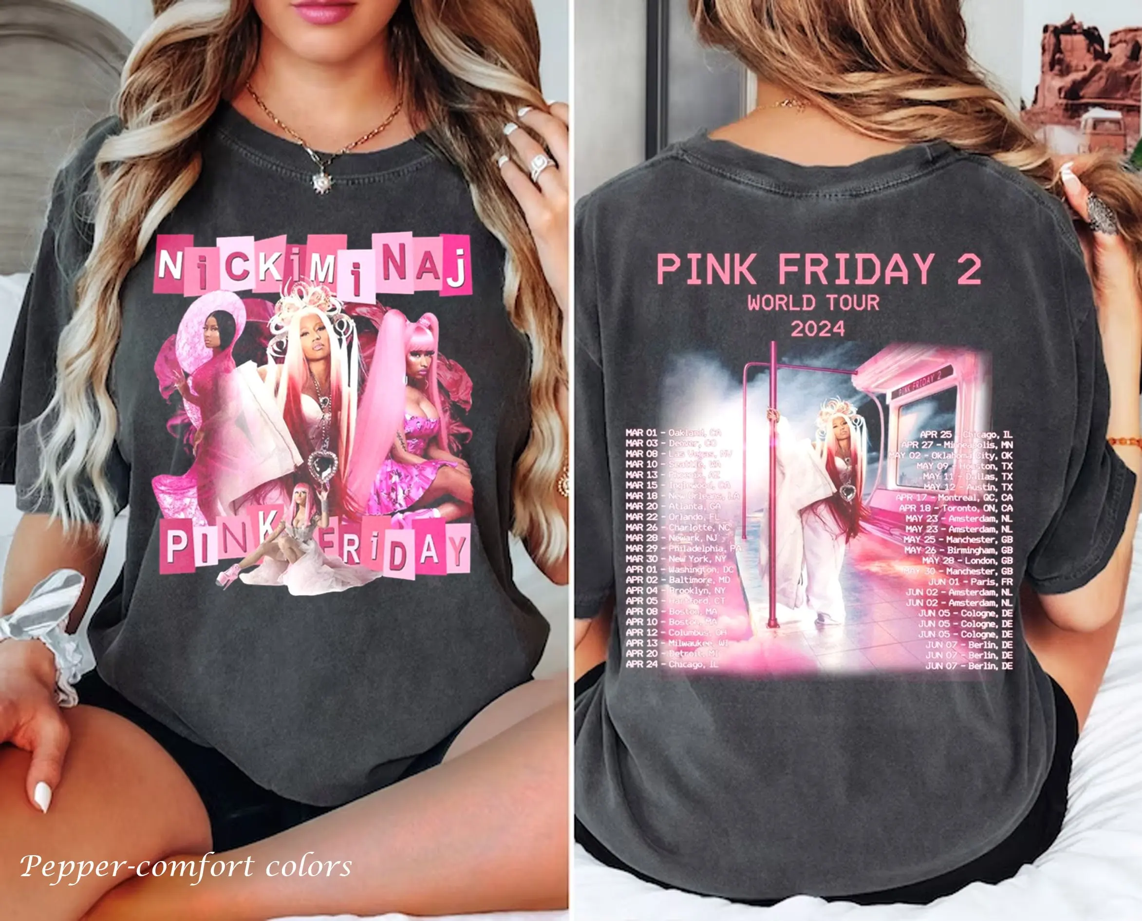 Personalized Limited Nickki Minnaj Pink Friday 2 Tour Vintage Shirt, Retro Nickki Minnaj World Shirt, Pink Friday 2 Sweatshirt,Gift For Fans, Gagg City Shirt, Nickki Minnaj World Tour, Gagg City Tour 2024, Nickki Minnaj Concert Shirt PD9BL 9166