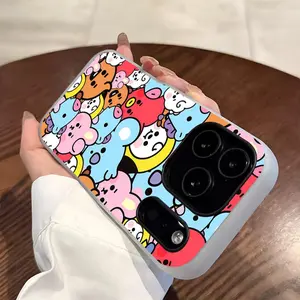 C-Cute B-BT21 Phone Case for iPhone 17 Air 16 e 15 14 Plus 13 12 11 Pro Max Jelly 2 in 1 Protective Case