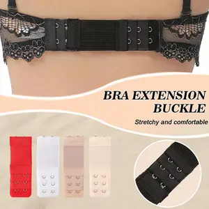 Women’s 4 Pack Bra Band Extender Stretchy Comfortable Multicolor Extension Buckle with 3 Rows & 2 Hooks for Extended Wear