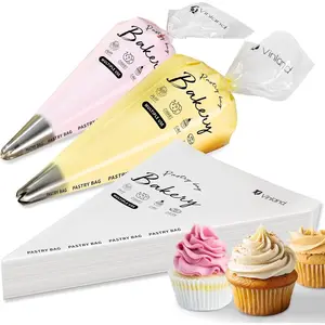 100 Pcs Disposable Piping bags, Anti Burst Pastry Bag - Thickened Pastry , Tipless Piping bags For Royal Icing, Ideal for Cakes And Cookies Decoration (15 Inch)