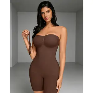 Strapless Shapewear Tummy Control Bodysuit with Breast Support and Buttocks Lifting - Comfortable Fabric Womenswear Light Basic table Fabric Womenswear Light Basic