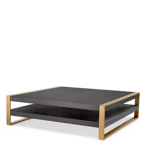 Timeless Minimalist Modern Bronze Square Coffee Table