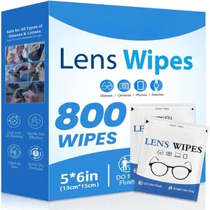 Lens Wipes for Eyeglasses,800 Pack Eye Glasses Cleaner Wipes,Pre-Moistened Individually Wrapped Lens Wipes,Non- Non-Streaking,Safe for Eyeglasses, Goggles, Camera Lens, Phone