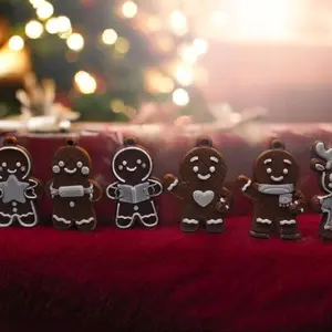 Realistic Gingerbread Cookie Ornaments (12pcs)