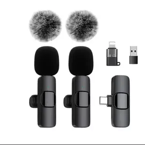 Lapel Microphone for Content Creators - Wireless Clip-on Portable Mic Compatible with iPhone, Android, PC for Facebook, TikTok Videos, Vlogs and Live Streams