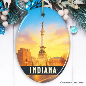 Historic Indiana Soldiers and Sailors Monument Ornament, Patriotic Christmas Gift and Indianapolis Landmark Souvenir