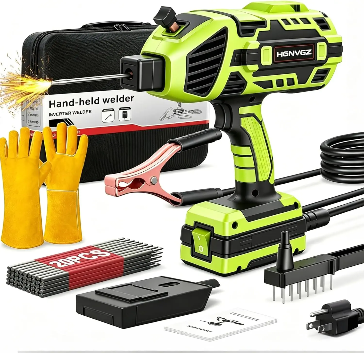 GNIWELDER 110V Handheld Stick Welder, 20-120A Portable ARC Welding Machine with Hot Start, Anti-Stick and Welding Kit