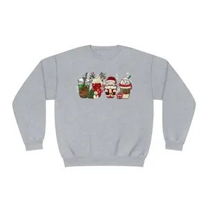 Women's Christmas Sweater - Long sleeve - Christmas Tree Print - Womens - Multiple Colors Available - Simple- Coffee Casual Comfort