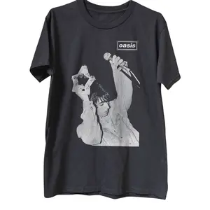 Oasis Vintage Band T-Shirt, Britpop Rock Music Graphic Tee, 90s Alternative Indie Rock Shirt, Retro Concert Tour Tee, Liam Gallagher Performance Top, Unisex Oversized Band Tee