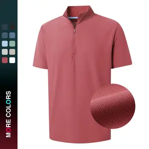 MAELREG Men's Waffle Texture Quarter Zip Golf Shirt – Dry Fit Performance Polo Short Sleeve, Perfect Father's Day Gift