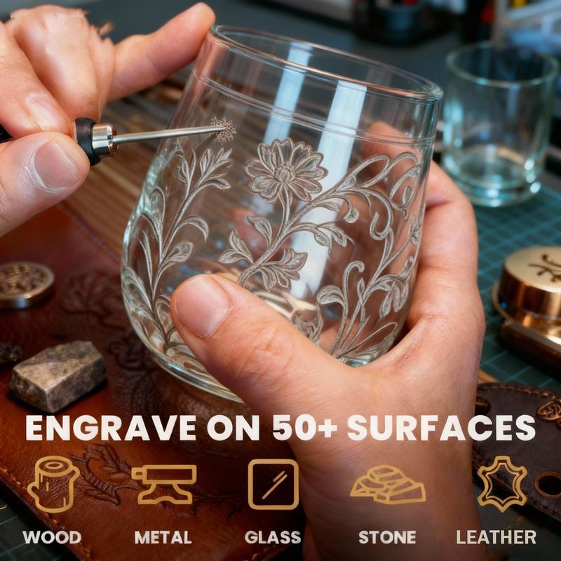 Engraving Pen with 30 Free Diamond Bits for Personalized Gifts & Practice Canvases Easy to Use USB-C Fast Charger 3 Speed Settings 8000-21000 RPM