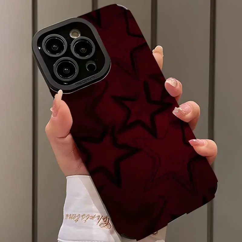 Dark and Star Pattern Shockproof Ultra Thin Protective iPhone Cellphone Smartphone Casing Protection Case Cover Protector, Compatible with iPhone 17/16/15/14/13/12/11 Pro Max, Stylish Gift for Friends and Loved Ones