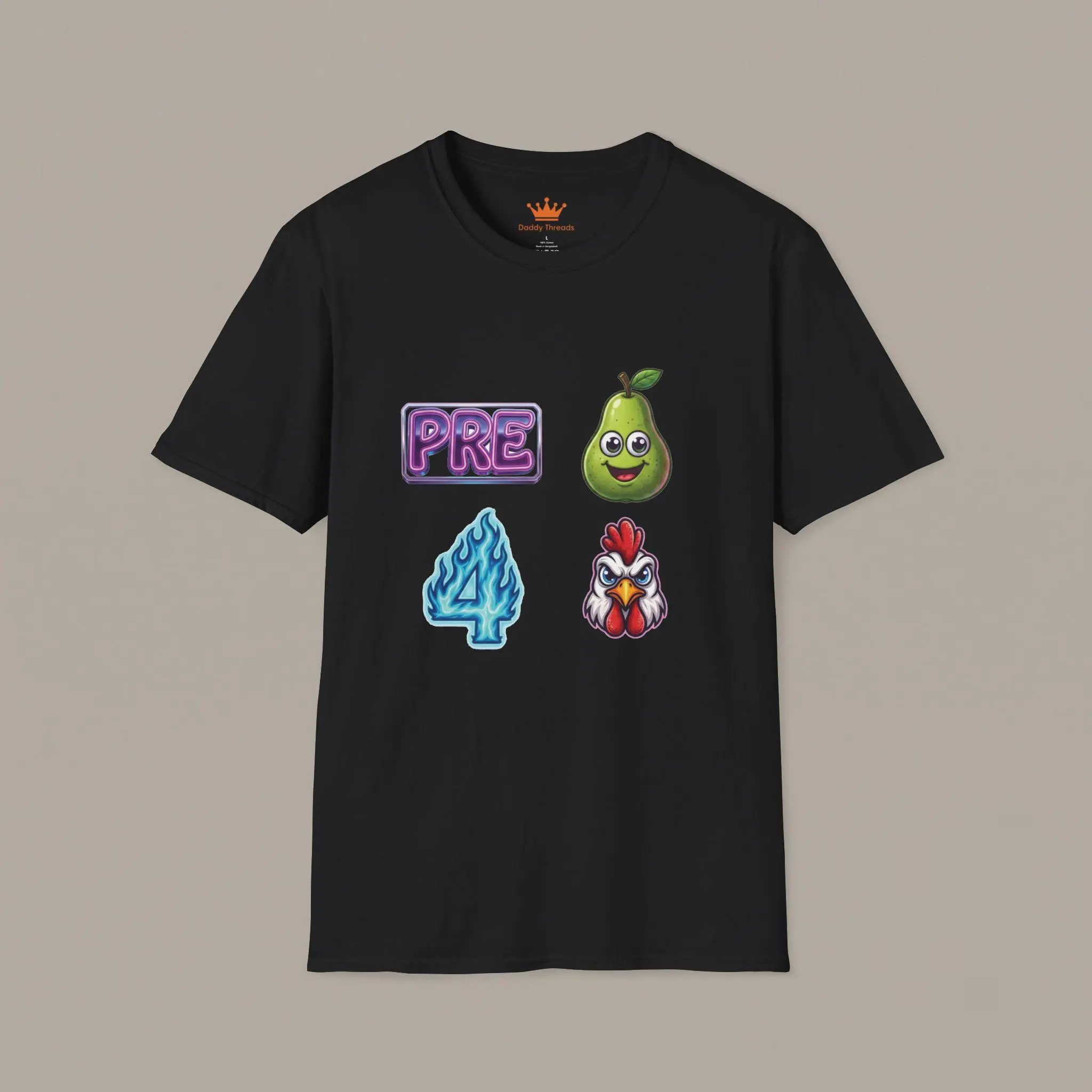 Men's Cotton Short-Sleeve Breathable Casual Rooster Graphic Tee - Funny Puzzle Menswear T-Shirt