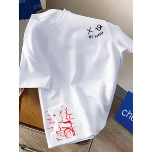 [Summer Casual] Kids' Summer Casual Crew Neck T-Shirt | Polyester 100% | Regular Fit | Alphabet Pattern | Outdoor Activities