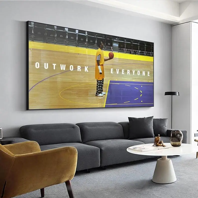 Outwork Everyone Kobe Bryant Motivational Quote Basketball Canvas