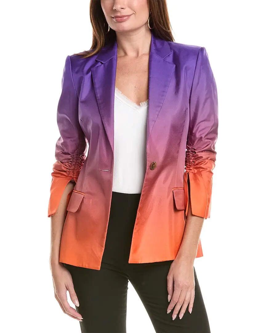 Oscar de la Renta Ombre Twill Silk Jacket