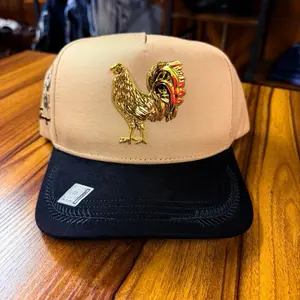 Bigg Boss - El Señor de los Gallos Gold Rooster Embroidered Snapback Hat for Men Women
