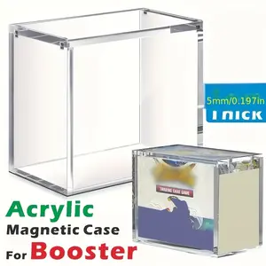 1-Pack, 5mm Acrylic Stackable Display Case, Clear Rectangular Design, Magnetic Closure & ETB Compatible, for Cards Collectibles Sports