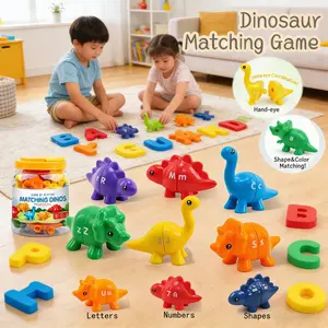 Early Education Dinosaur Letter Match Puzzle Toy, Toddler Cognitive Development, Emotional, Visual, Intelligence, Hand-Eye Coordination