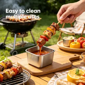 20-Piece Stainless Steel Sauce Cups Set, Condiment Storage Set, Ideal for BBQ, Steakhouse, Catering, Snacks, Fridge Storage, Durable and Stylish Design, Easy Maintenance