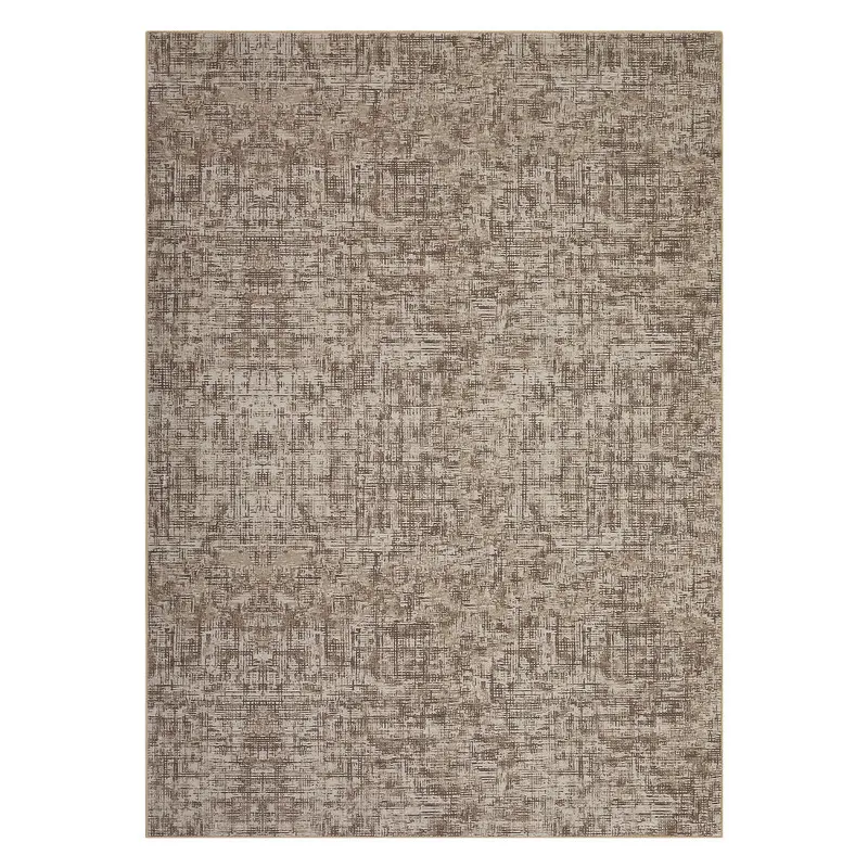 9x12 Machine Washable Area Rug - Non-Slip, Stain-Resistant, Modern Abstract Brown Contemporary Decorative Rug for Living Room, Home Office, Contemporary Rugs