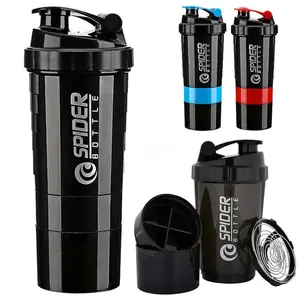 3 Layer Protein Shaker Bottle Powder Mixer Cup Large Capacity Water Bottle Stirring Gym Fitness Sports Mixing Bottle