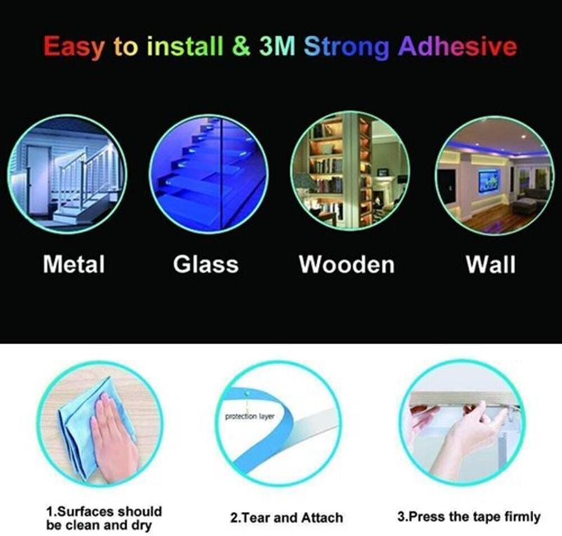 LED Strip Lights 32.8ft, Color Changing LED Lights for Bedroom, Kitchen, Cabinet Decoration, with 12V Power Supply and Key Remote